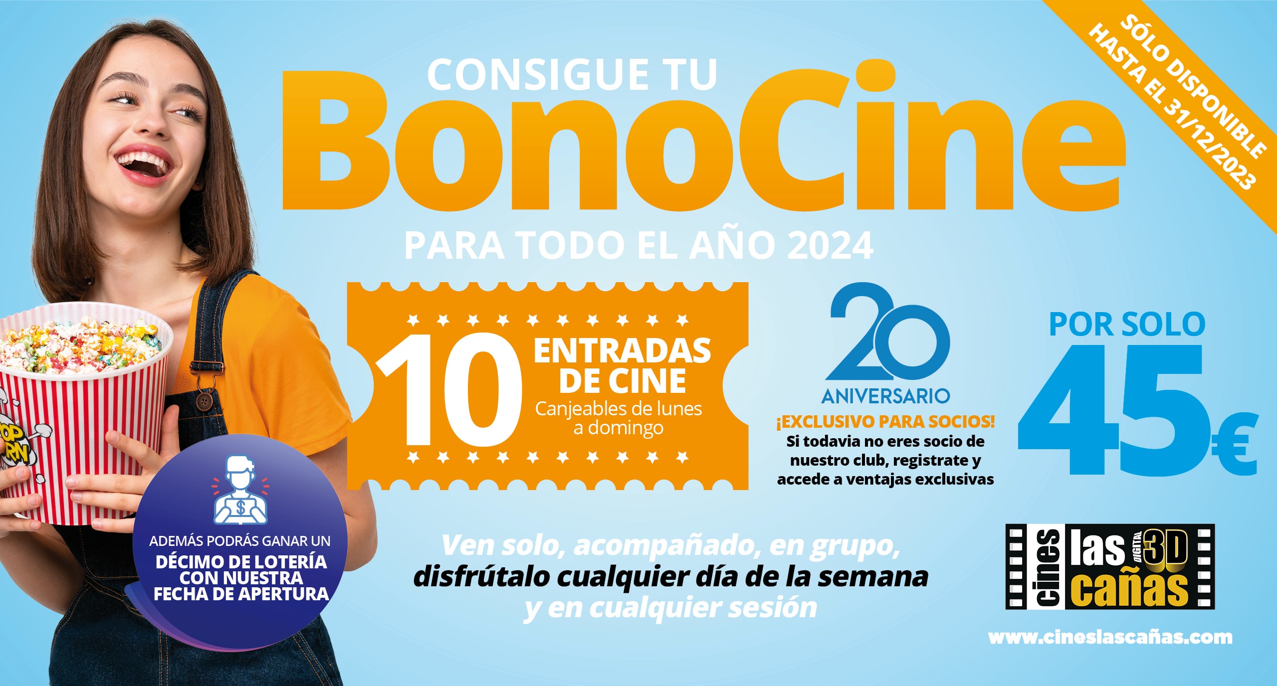 ¡Consigue tu BonoCine para todo el año 2024!